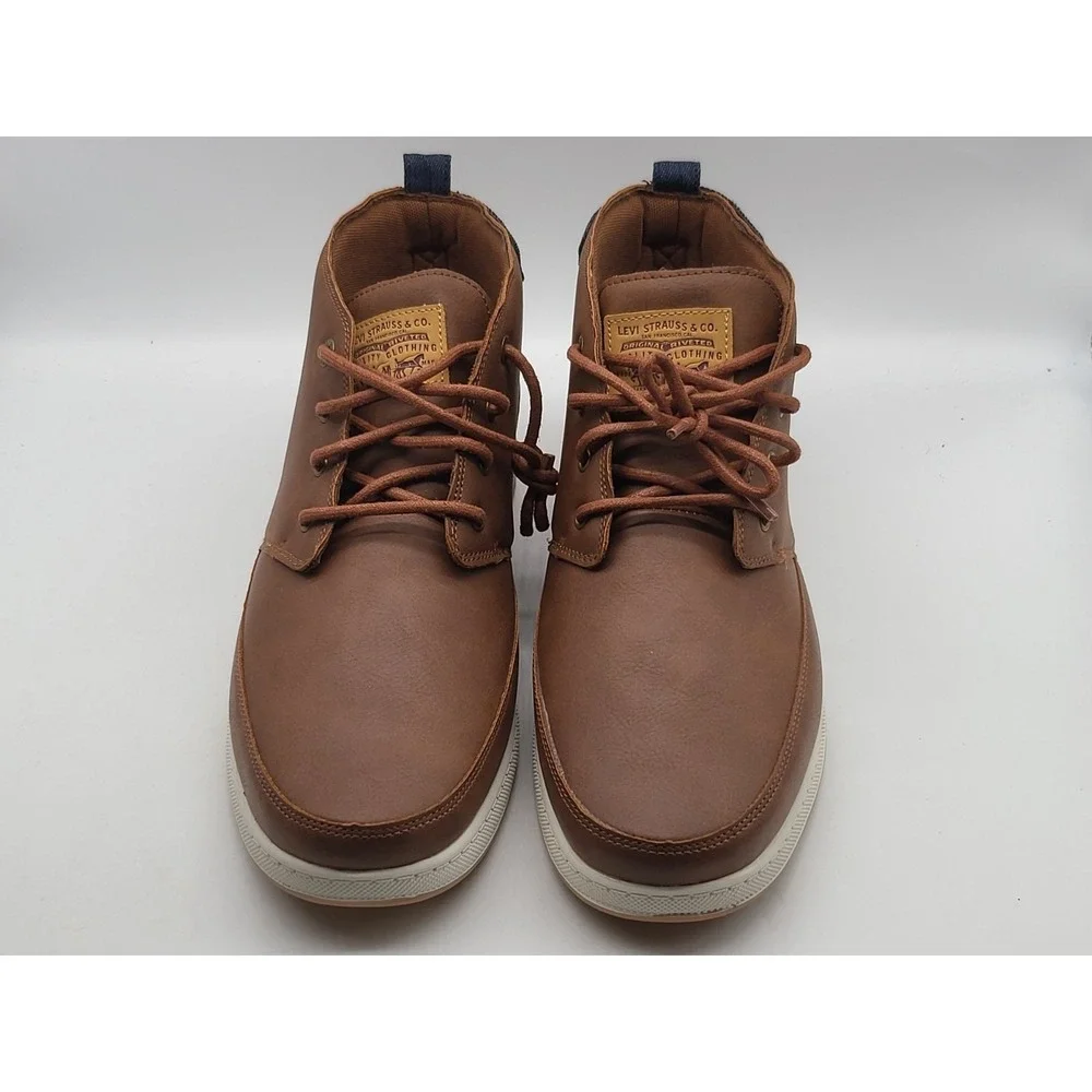 Levi's Atwater Mens Waxed Sneaker Boots British Tan Brown NWOB Size 13 Chukka